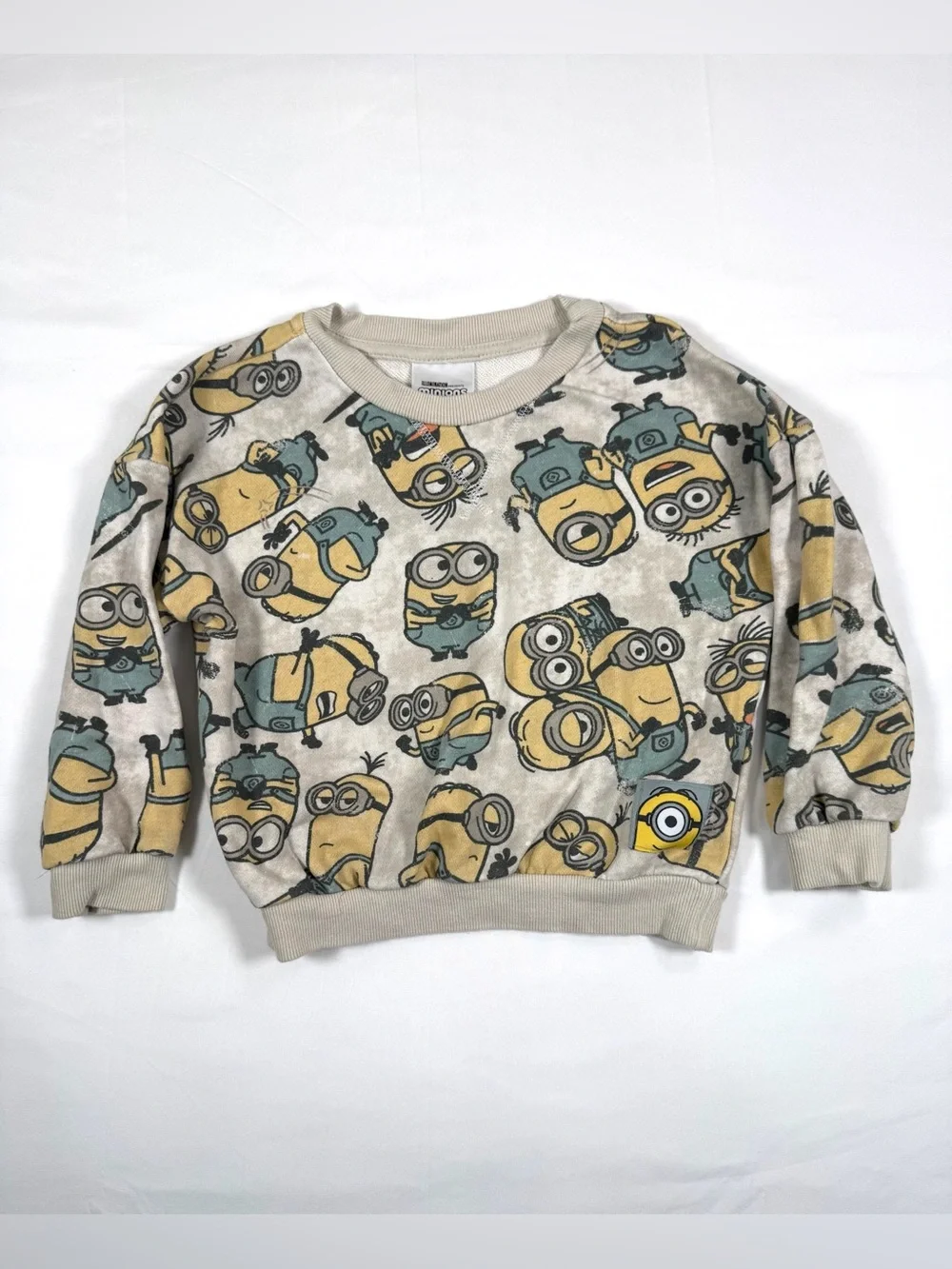 MINIONS Kids Rise Of Gru Graphic Sweatshirt 4T Off White Cartoon Movie Pullover